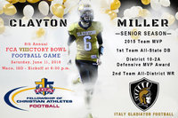 Image: Italy Gladiator Football senior Clayton Miller will be representing the old gold and white in the 2016 8th Annual FCA Victory Bowl All-Star Football Game scheduled for Saturday, June 11, at Waco, ISD – Kickoff at 6:30 p.m.