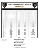 Image: The 2016 Italy Gladiator Baseball Schedule. Click image to enlarge and then select ‘Fit to Page’ before printing.