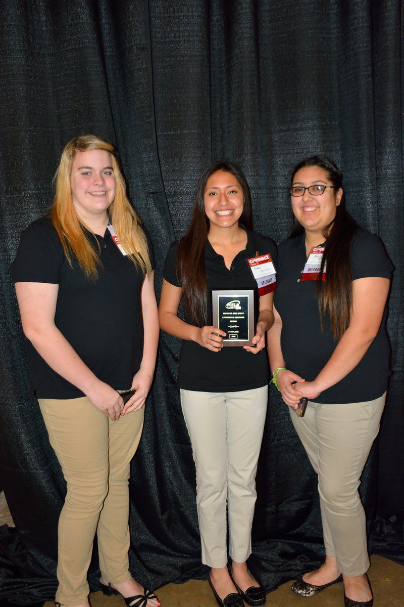 Image: Christy Murray, Marlen Hernandez, and Lorena Rodriguez took 1st in Environmental Ambassador.