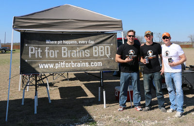 Image: Jason Frueh, Matt Nieman and Mark Boriskin of Pit for Brains BBQ are enjoying competing in the 2016 Italy Lions Club BBQ Cook-Off held in Milford, Texas and hosted by the Rockett Ranch Café. The talented trio hail from the Austin area.