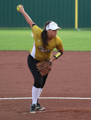 Image: Italy Lady Gladiator pitcher Jenna Holden took command inside the circle to lead her team to another district win.