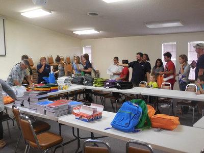 Image: Central Baptist members collected lots of school supplies for Italy ISD students.