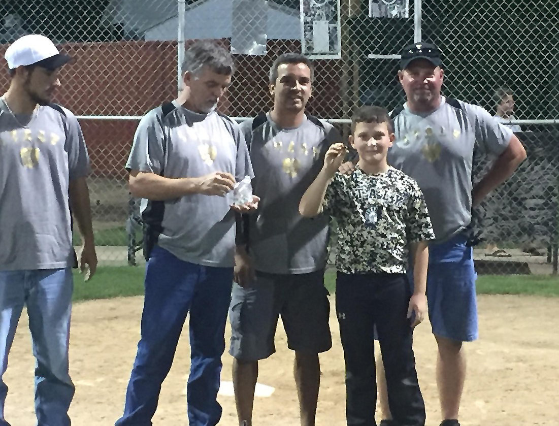 Image: Chance Shaffer is presented with his tournament championship ring from Italy coaches Tony Wooldridge, Gary Wood, Sal Ramirez and Jay Hellner.