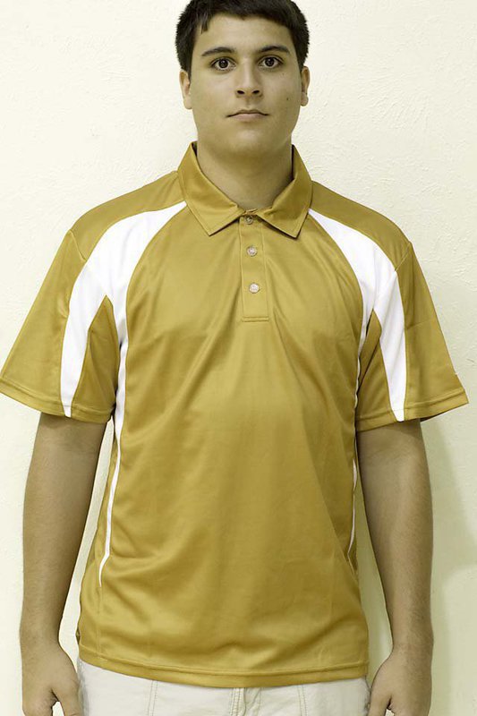 Image: Mason Womack modeling Old Gold Sports style MP2 with Traditional Old Gold and White. Featured online at www.oldgoldsports.net, this style can also be purchased from the Booster Club at games.