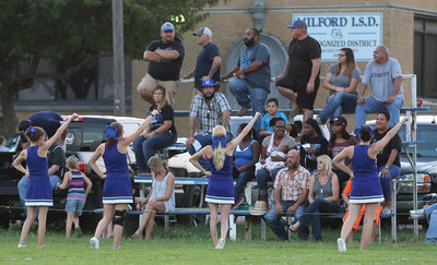 Image: Milford’s fabulous foursome cheerleading squad keep their fans excited!