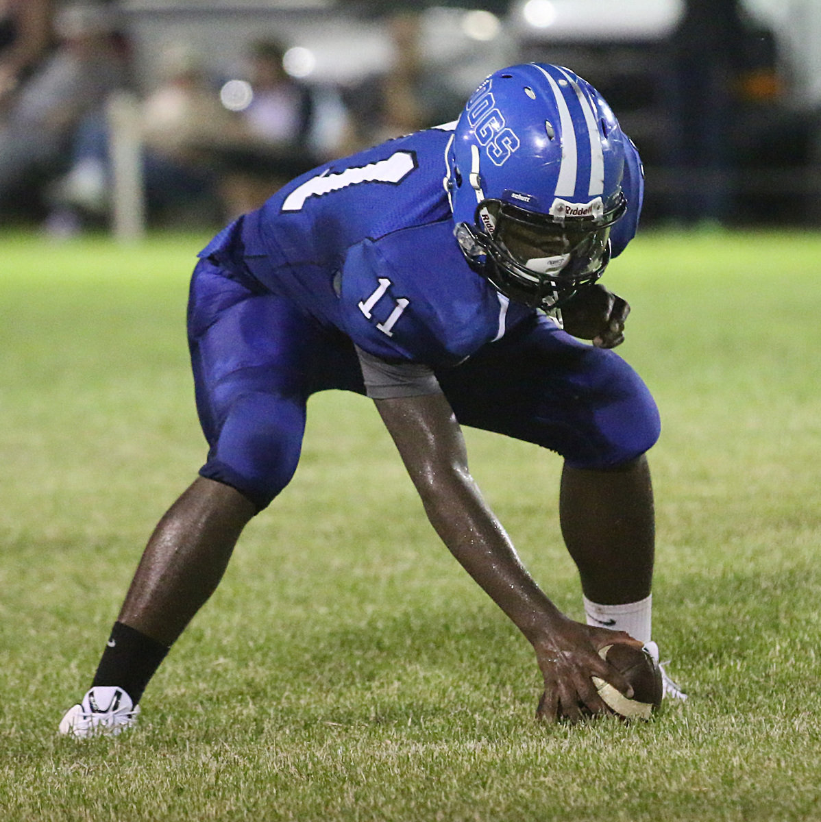 Image: Milford freshman #11 Ricky Pendleton handled the majority of the snapping duties for the Bulldog offense.