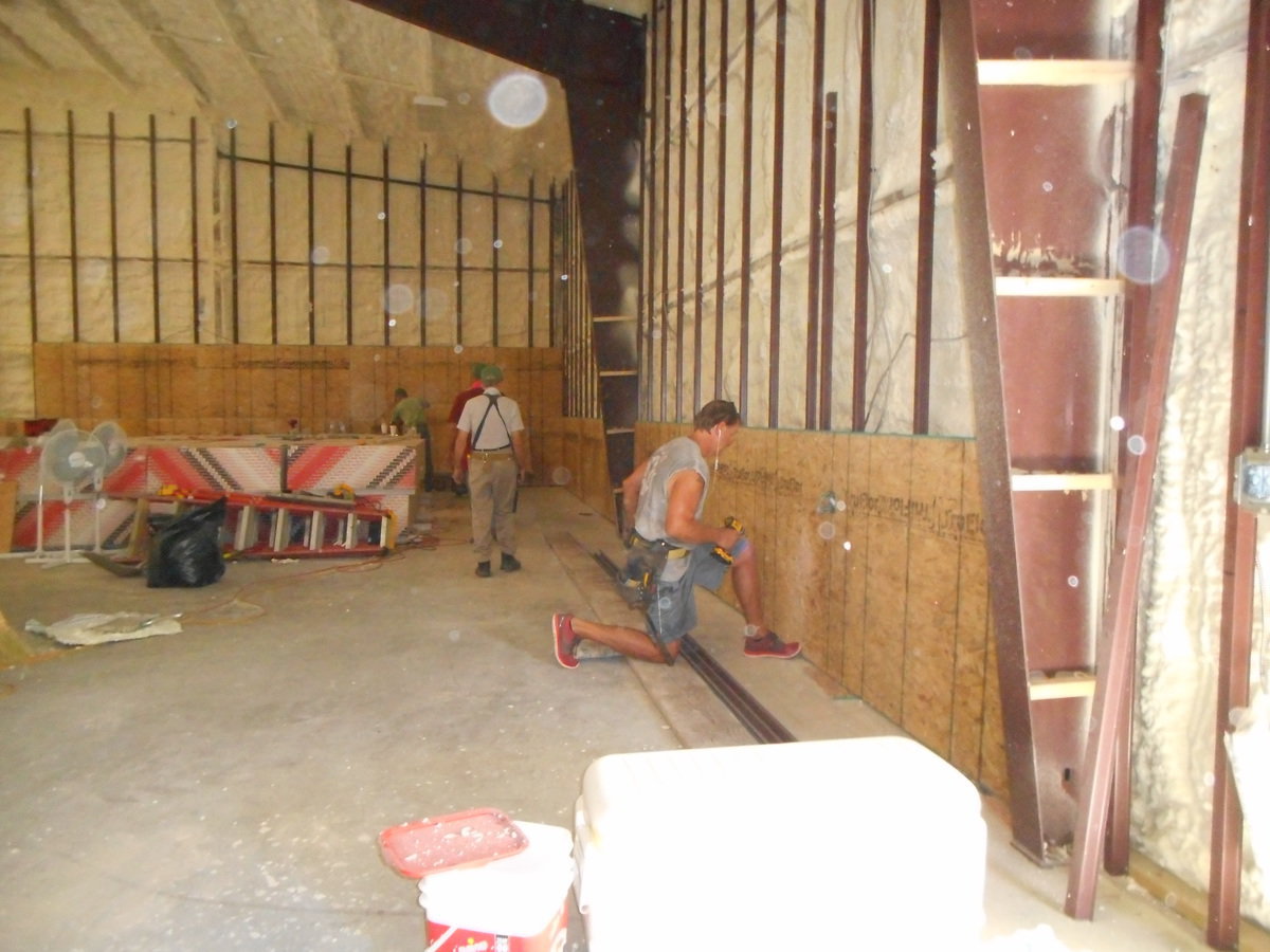 Image: Central member, Charles Hyles, is the contractor for the project. He spent many hours working along side the volunteers.