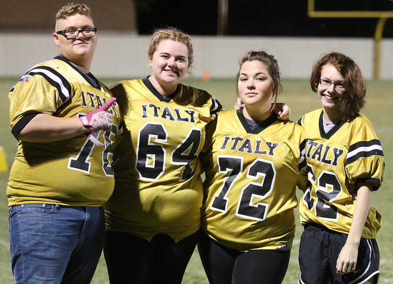 Image: Junior Girls teammates Tomi Newman, Kylee Dabney, Sarah Burrow and Paige Cunningham already have their sights set on next year’s Powder Puff game.