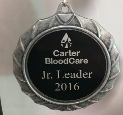 Image: Jr. Leader Medal earned by Mrs. Nelson’s class and Nurse Guilliams