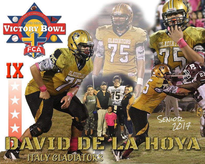 Image: Italy High School senior football student-athlete David De La Hoya has recently been selected to participate in the 9th Annual 2017 Fellowship of Christian Athletes Super Centex Victory Bowl All-Star Football Game. The game will be played at Waco ISD Stadium on Saturday, June 10, with the kick-off set for 6:30 p.m.