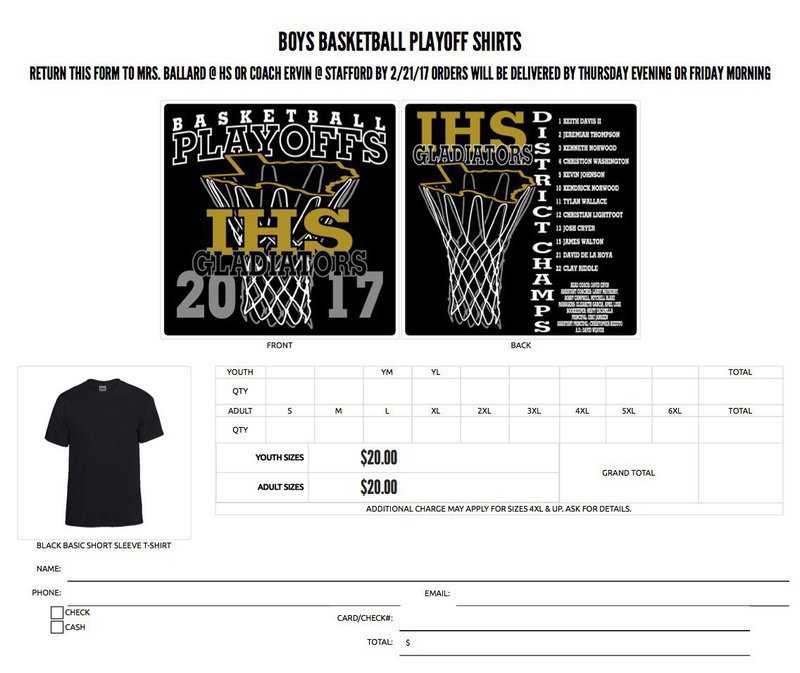 Italy Boys Basketball Playoff Shirts available for pre-order only