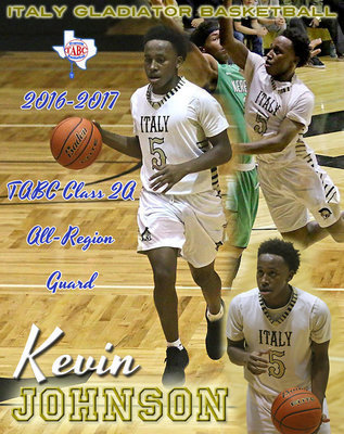 Image: Italy Gladiator senior guard Kevin Johnson was named to the 2016-2017 TABC All-Region Team after helping to lead Italy to the Class 2A Region III State Semi-Finals.