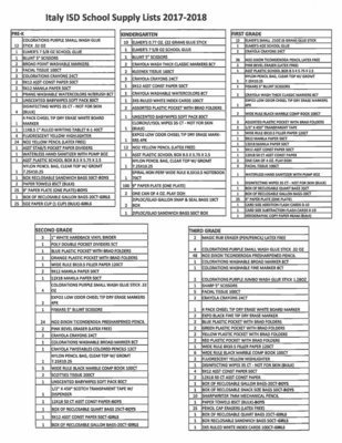 Image: Italy ISD School Supply Lists 2017-2018 – Page 1